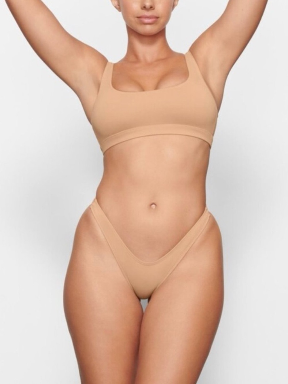 SKIMS SWIM CHEEKY TANGA BOTTOMS I OCHRE